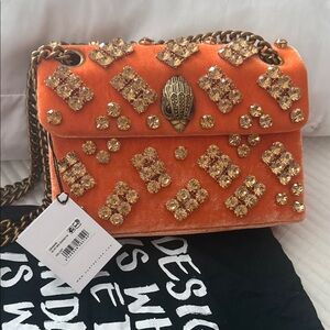 Kurt Geiger Orange Velvet Mini Kensington NWT Shoulder Bag and crossbody